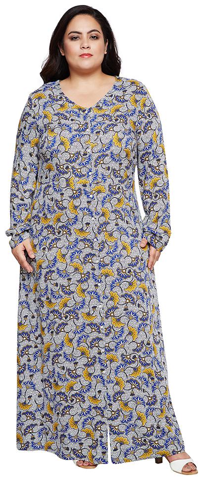 

OXOLLOXO Grey Printed Maxi dress