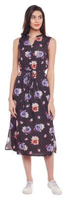 

Oxolloxo Black Printed Maxi dress