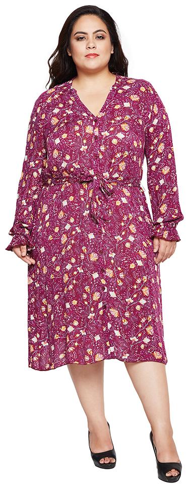 

OXOLLOXO Purple Printed A-line dress
