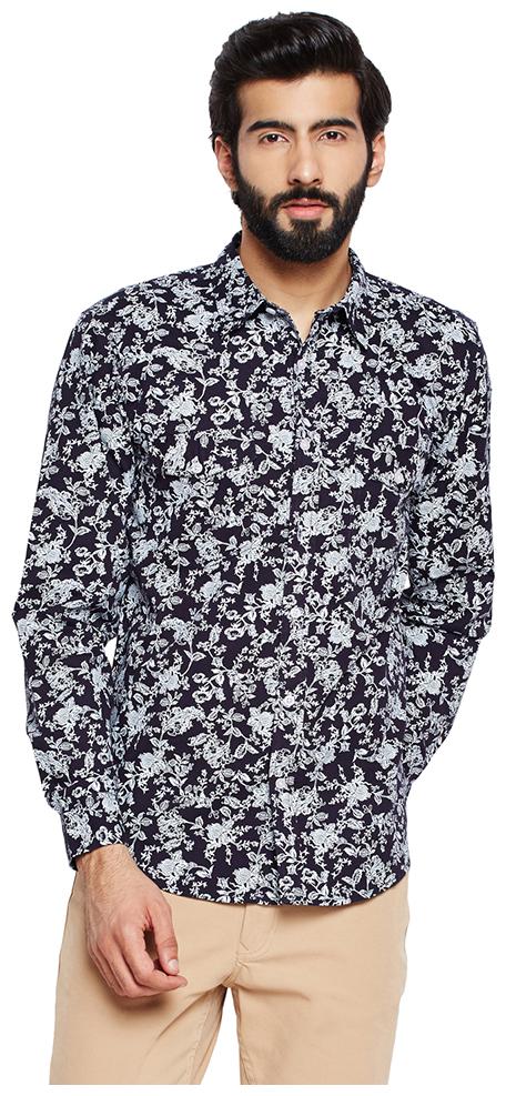 

OXOLLOXO Men Black Printed Regular Fit Casual Shirt