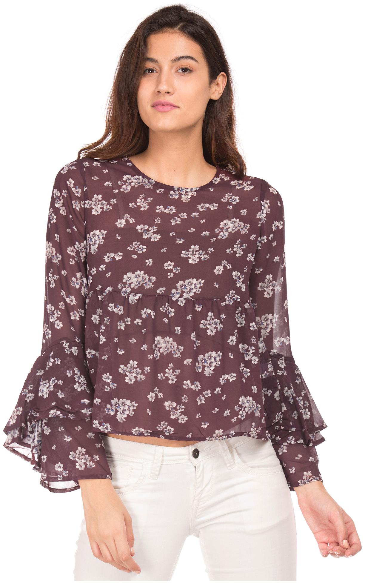 

Aeropostale Women Printed Regular top - Red