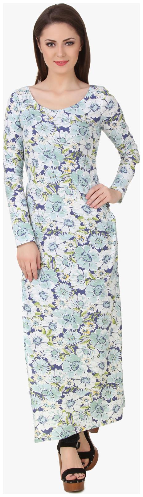 

Texco Floral Printed High Slit Stylish Back Party Maxi Dress
