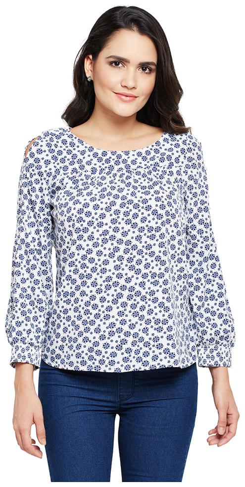 

OXOLLOXO Women Printed Regular top - White