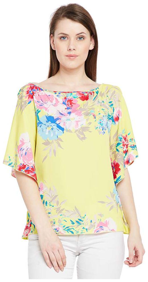 

Floral Yellow Placement Print Top