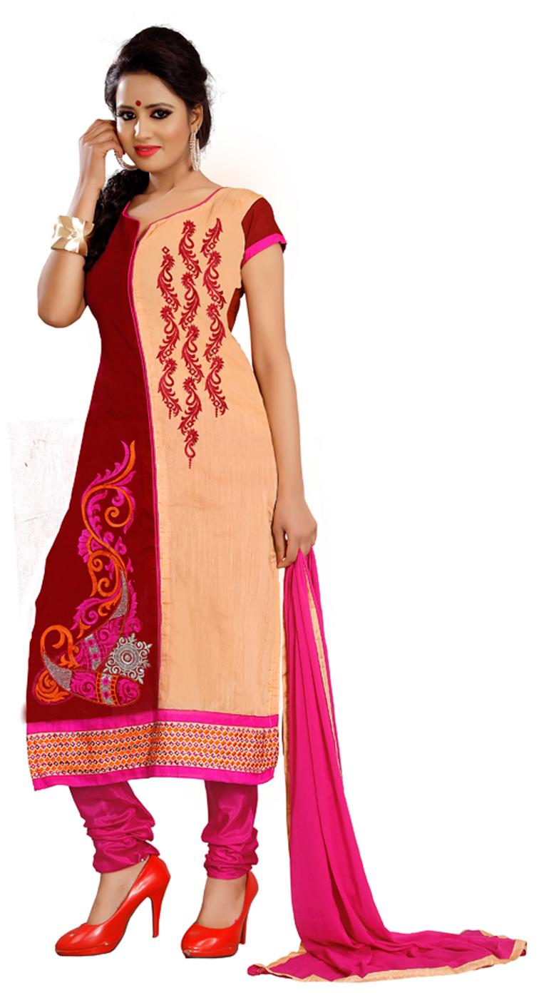 

Florence Beige Georgette Semi Stiched Suit
