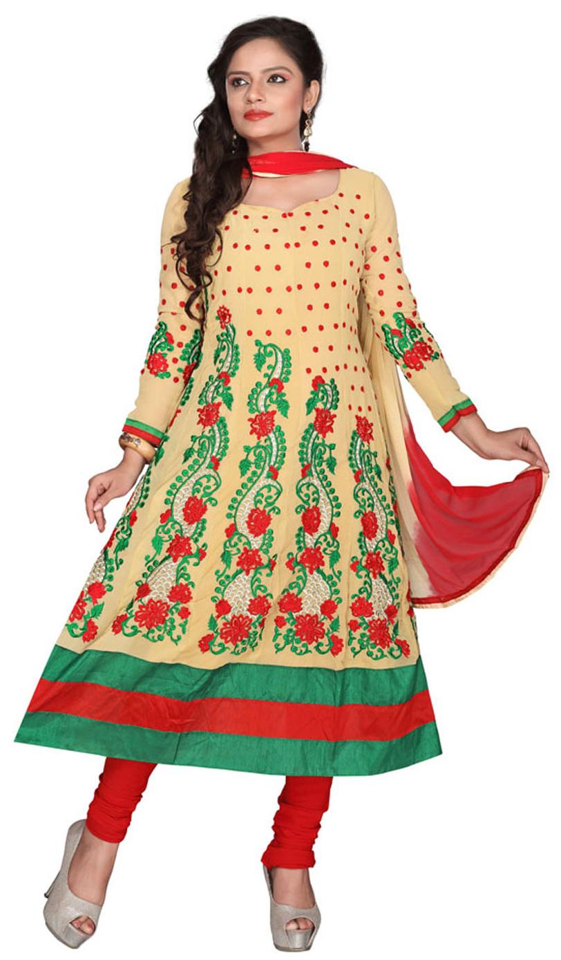 

Florence Beige Georgette Semi Stiched Suit