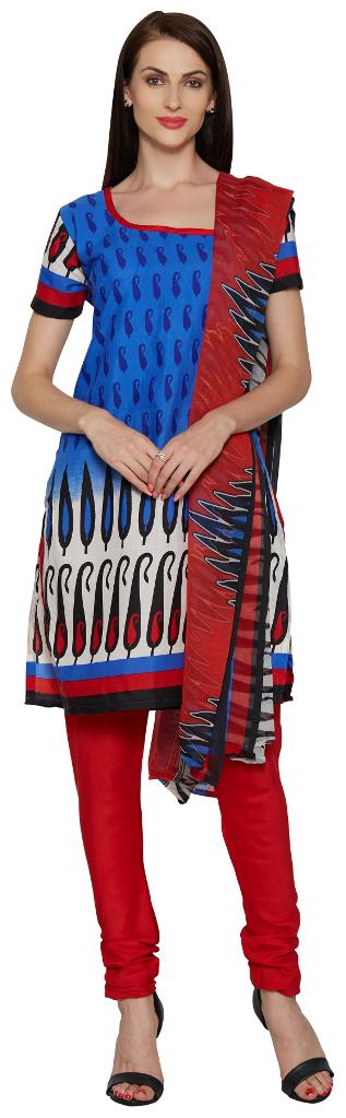 

Florence Blue Red Polycotton Printed Dress Material