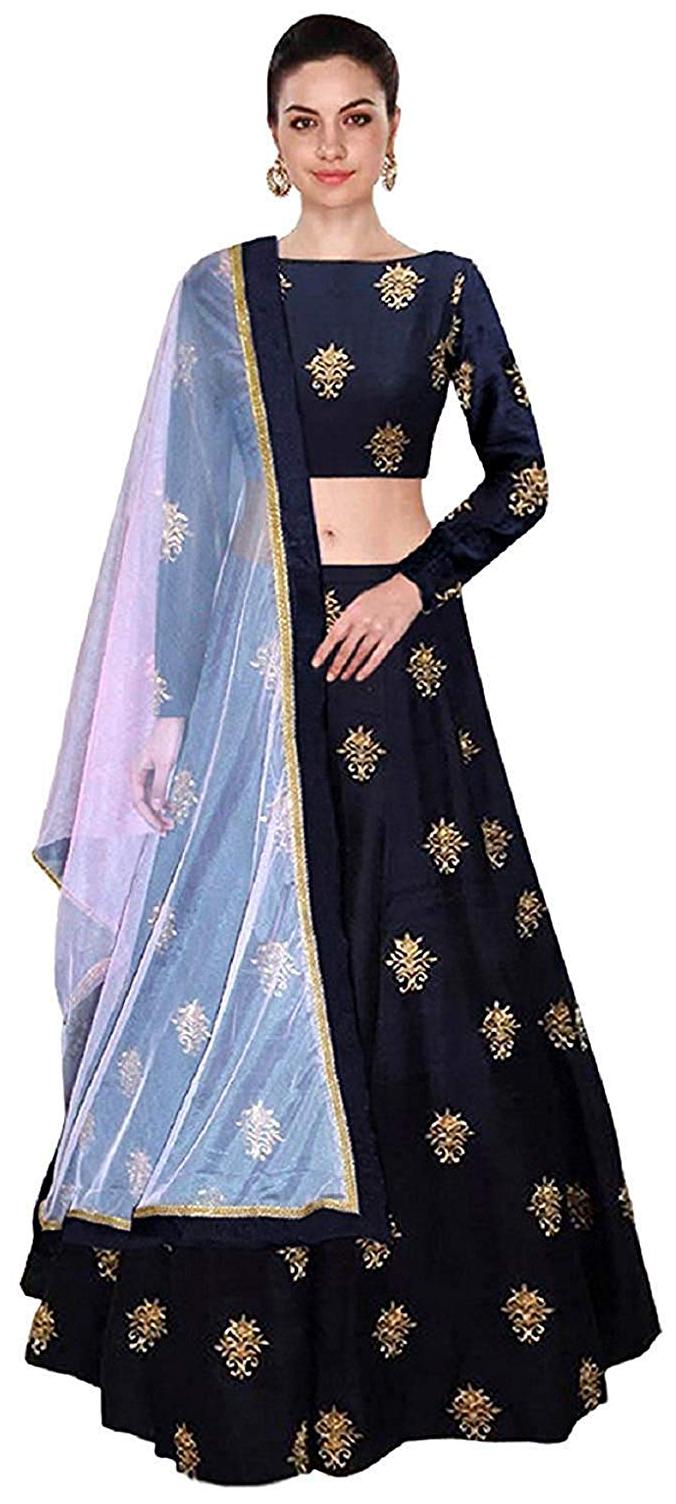 

Florence Blue Silk Gota Work Lehenga Choli