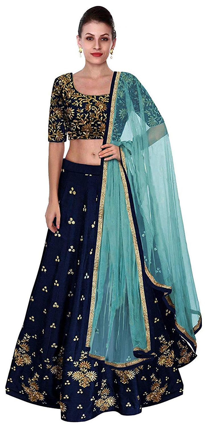 

Florence Blue Silk Gota Work Lehenga Choli