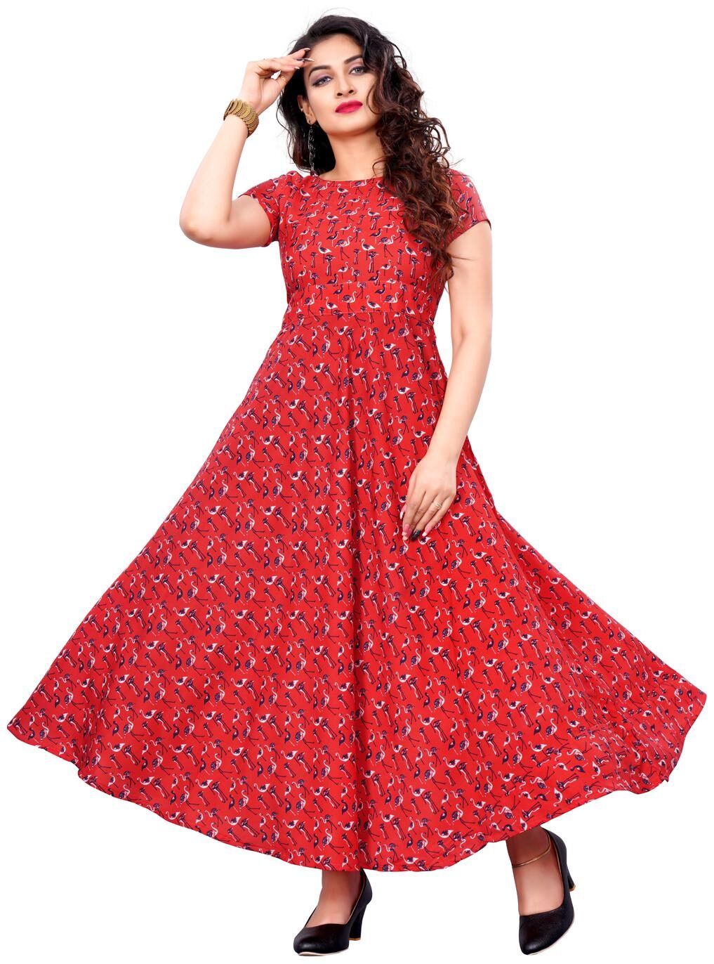 

Florence Crepe Stitched Only Gown Red