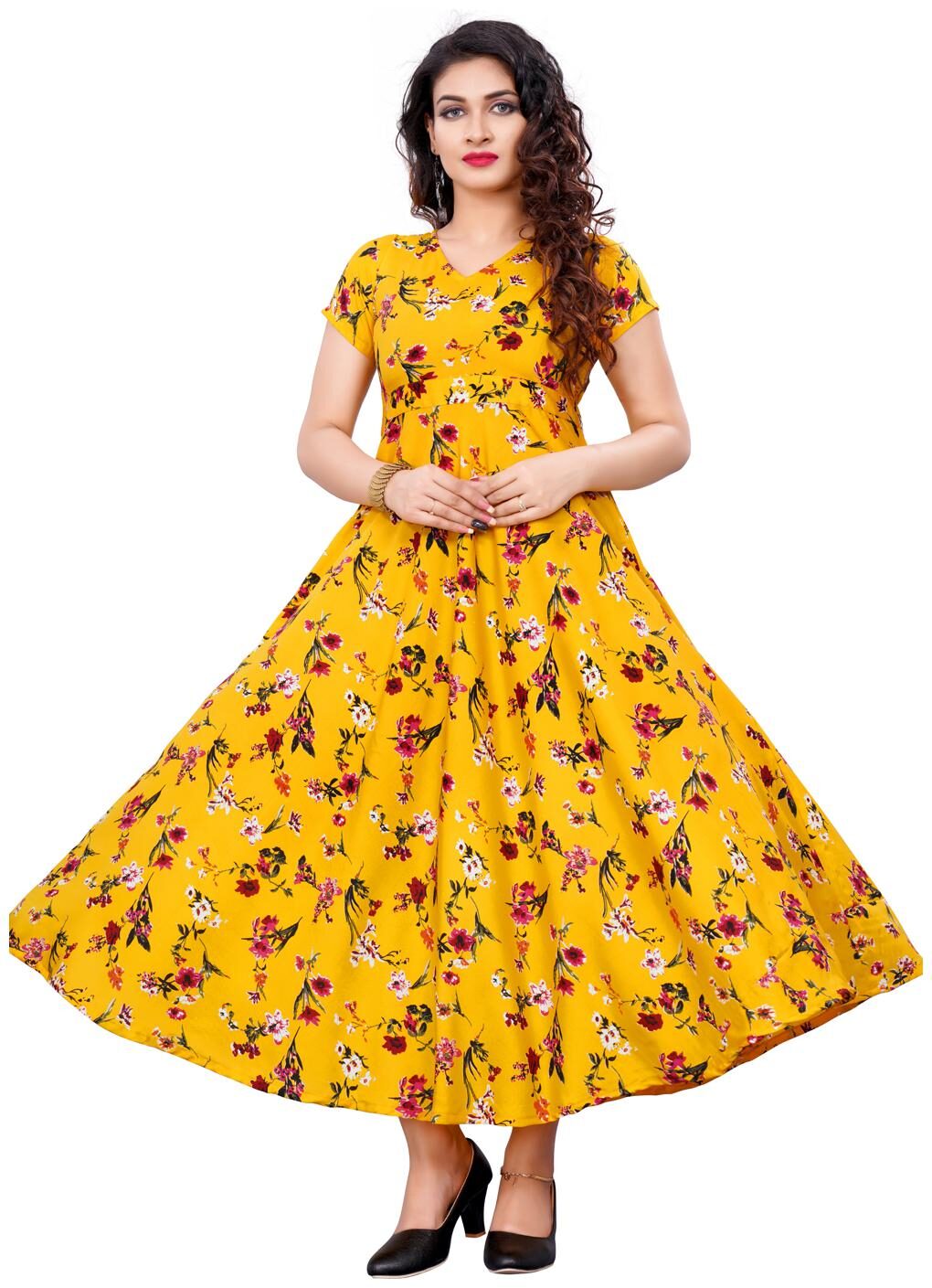

Florence Crepe Stitched Only Gown Yellow