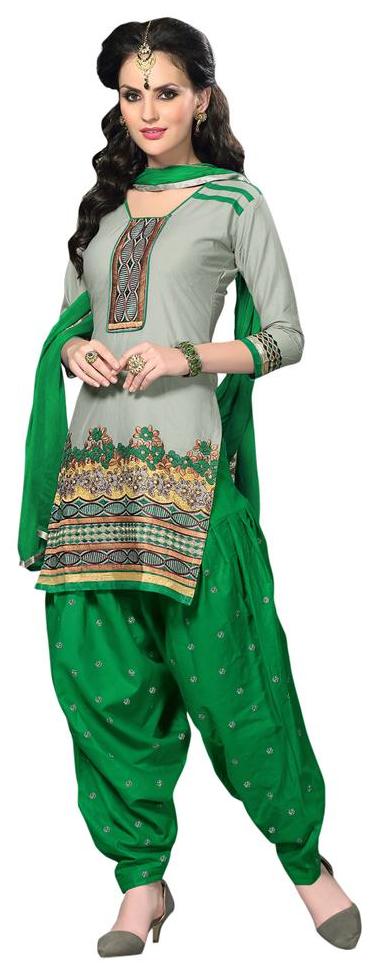 

Florence Grey Green Cotton Embroidered Dress Material