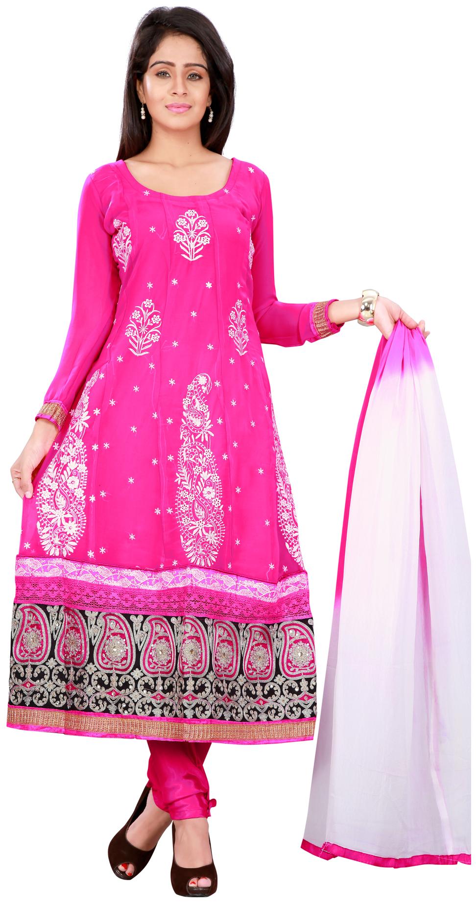 

Florence Pink Georgette Dress Material