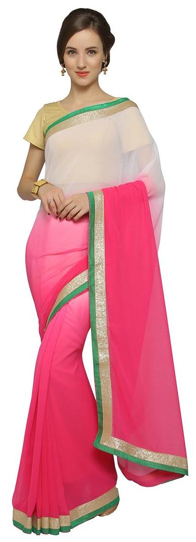 

Florence Pink Embroidered Universal Regular Saree With Blouse With blouse