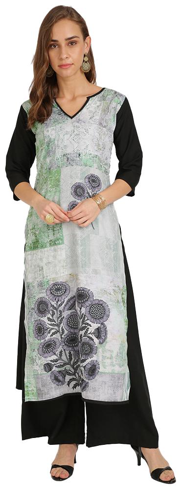 

Florence Women Green Floral Regular Kurti