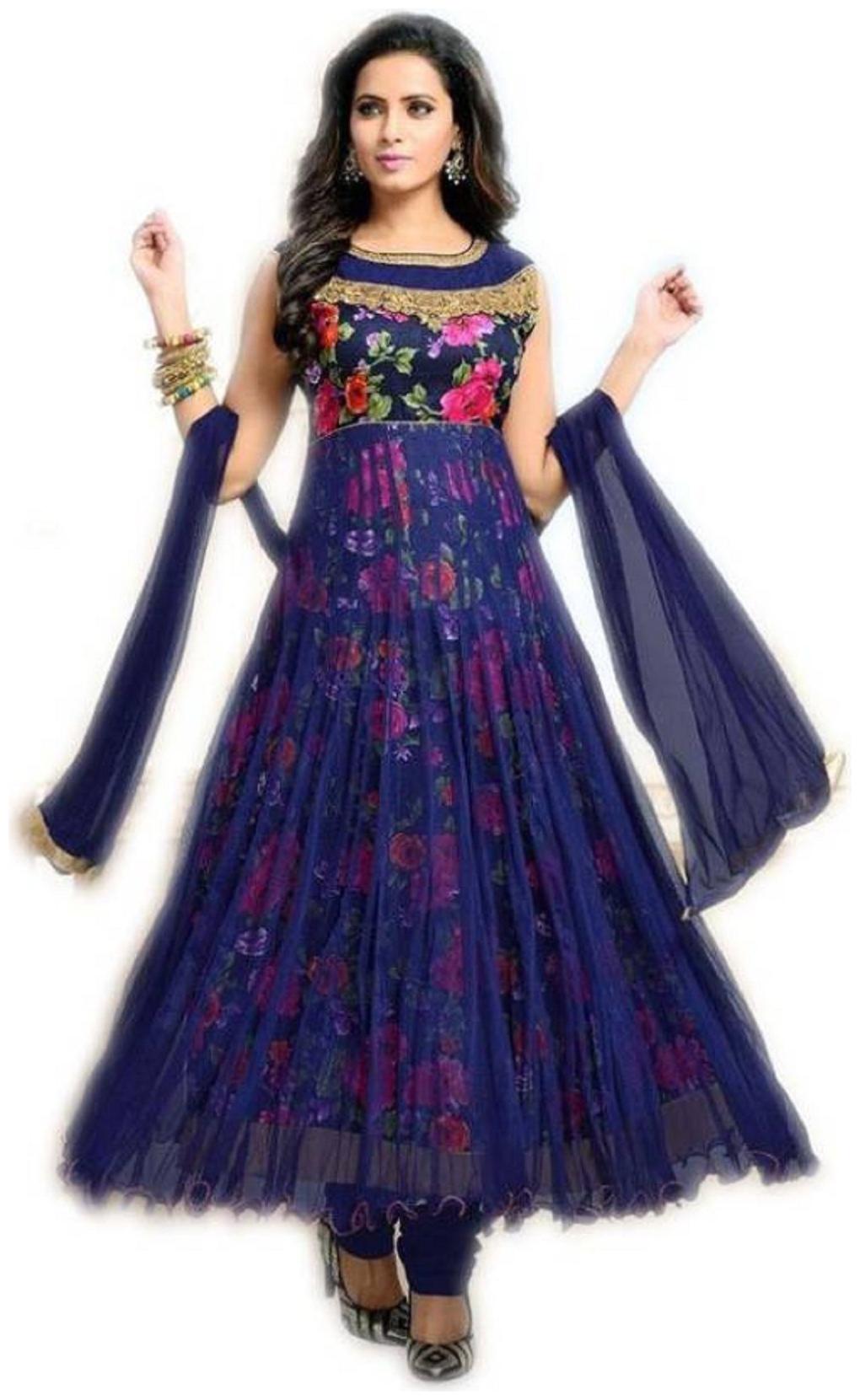 Florence Women\'s Net Printed Salwar Suit Dupatta Material Un stitched SL022
