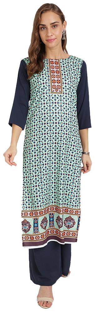 

Florence Women Green Printed Regular Kurti