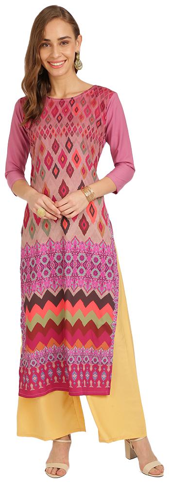 

Florence Women Pink Geometric Regular Kurti