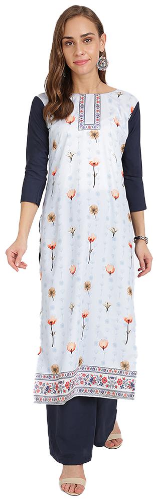 

Florence Women Blue Floral Regular Kurti