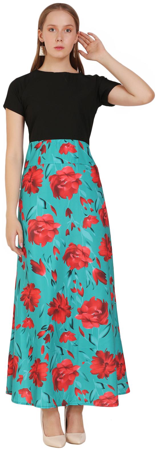 

Florence Women Crepe Stiched Gown (Green Black)