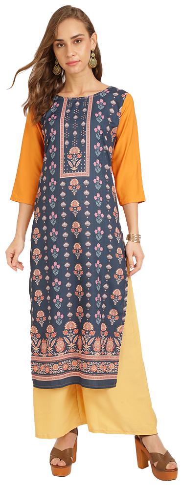 

Florence Women Grey Floral Regular Kurti