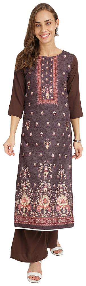 

Florence Women Brown Printed Regular Kurti