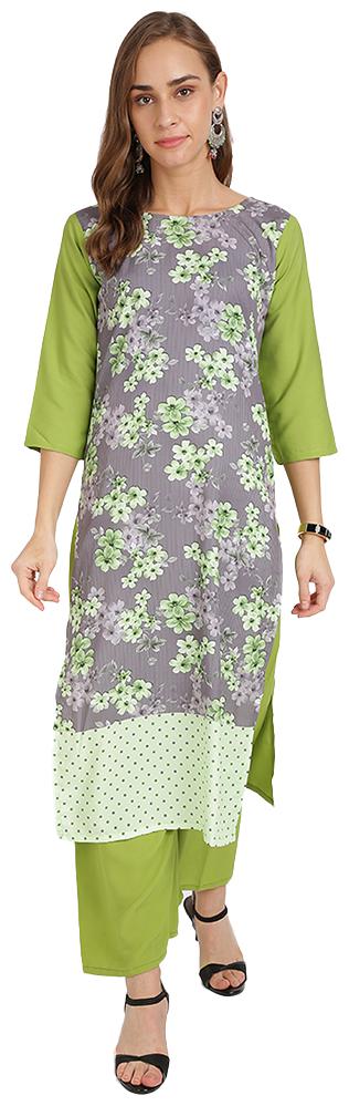 

Florence Women Green Floral Regular Kurti