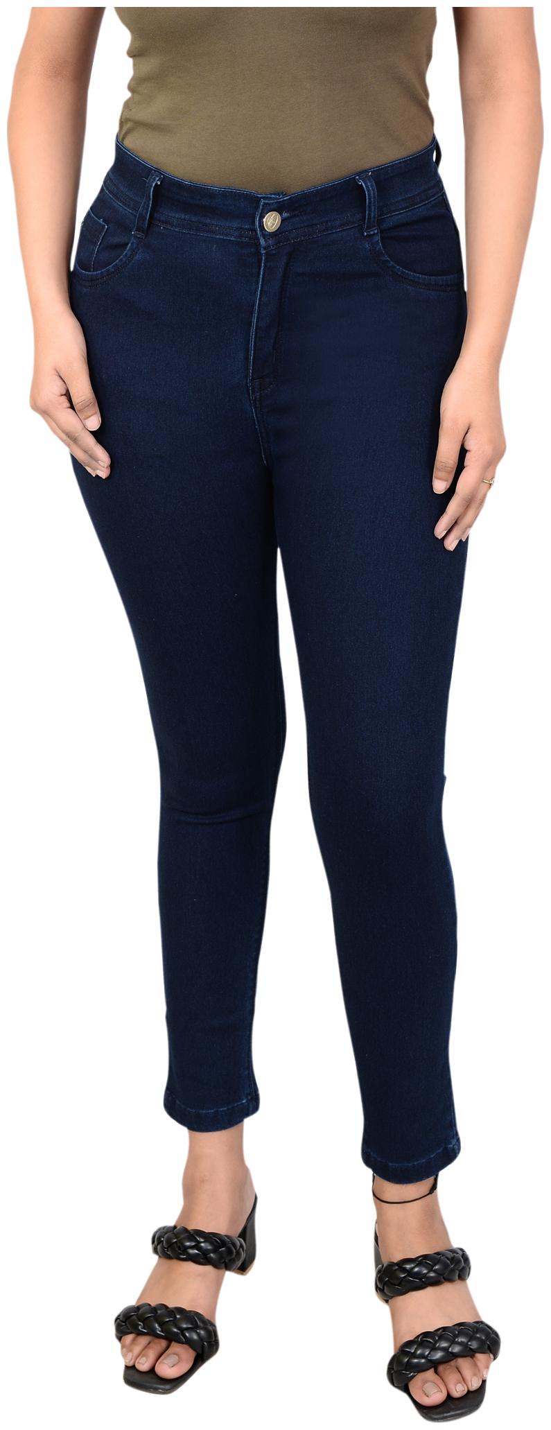 

FLYING GIRLS Denim Navy Blue Solid Jeans For Women