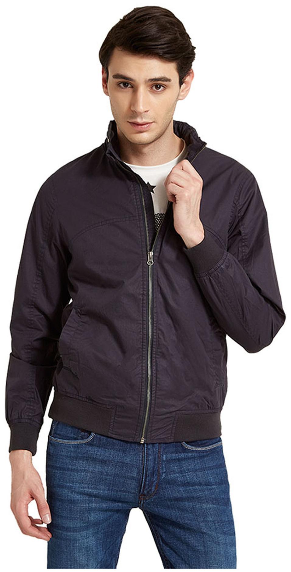 flying machine men polyester regular jacket - brown