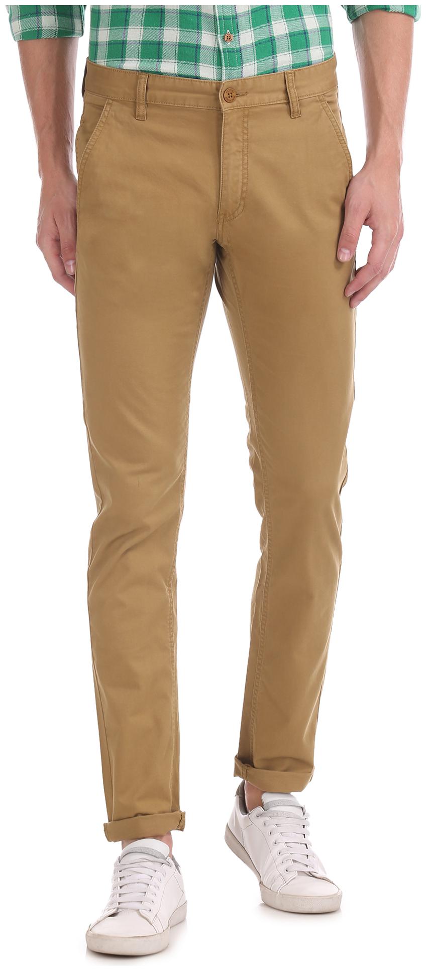 

Flying Machine Men Brown Solid Slim fit Chinos