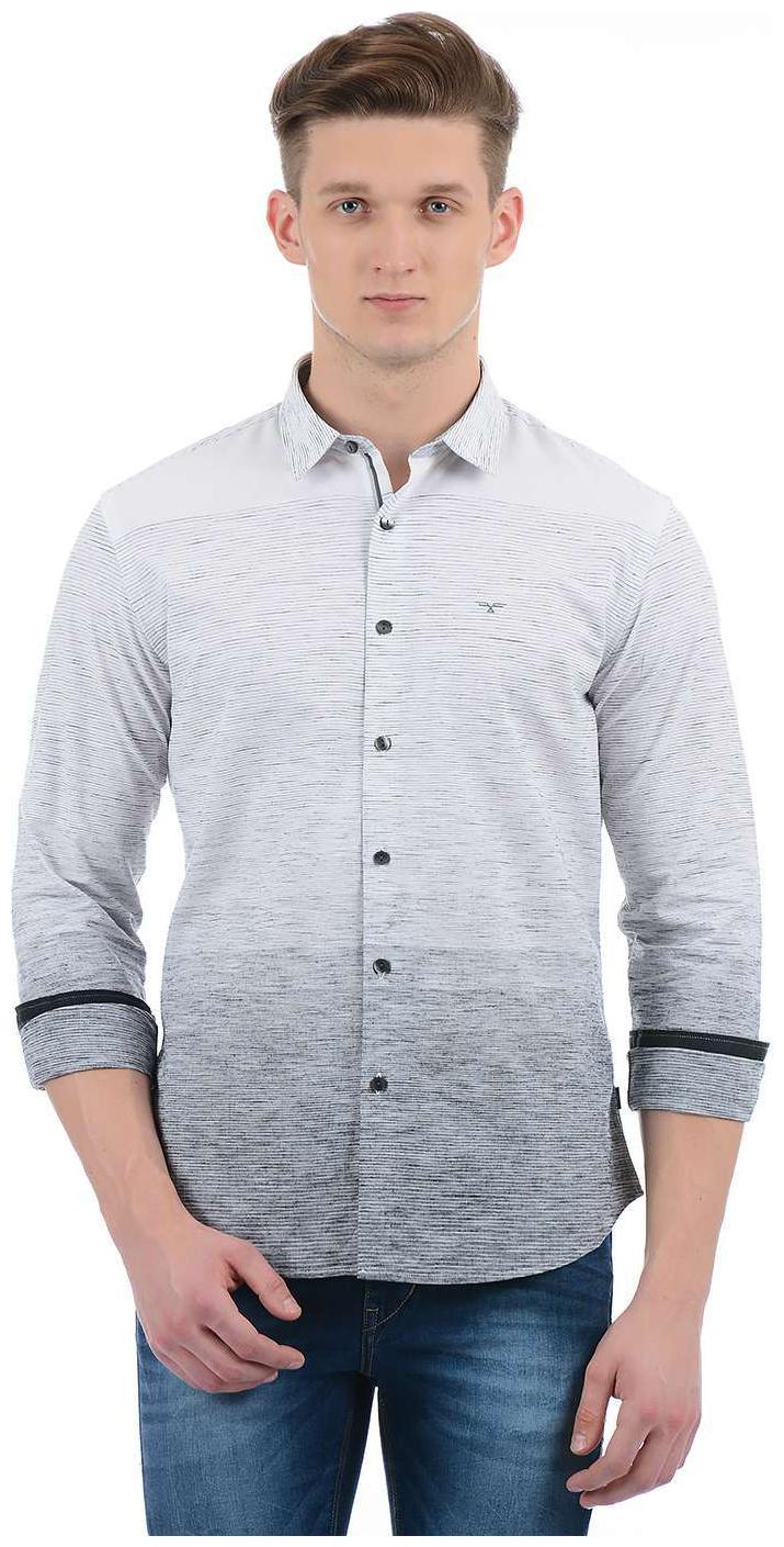 

Flying Machine Men Grey Faded Regular Fit Casual Shirt