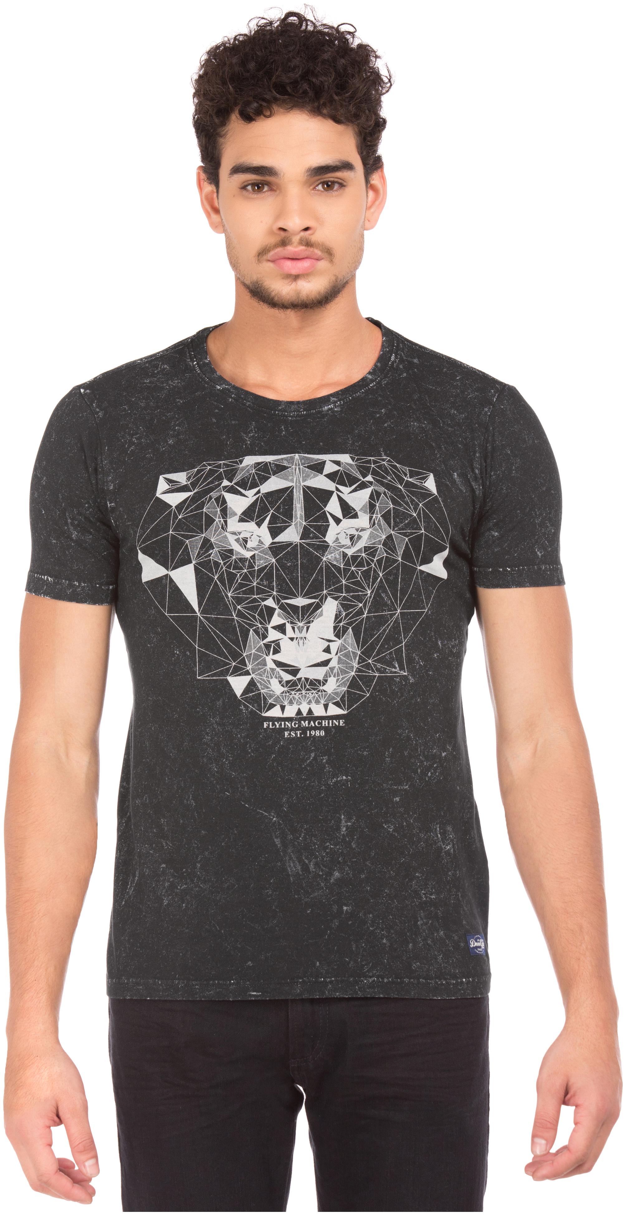 

Flying Machine Men Black Regular fit Cotton Round neck T-Shirt - Pack Of 1