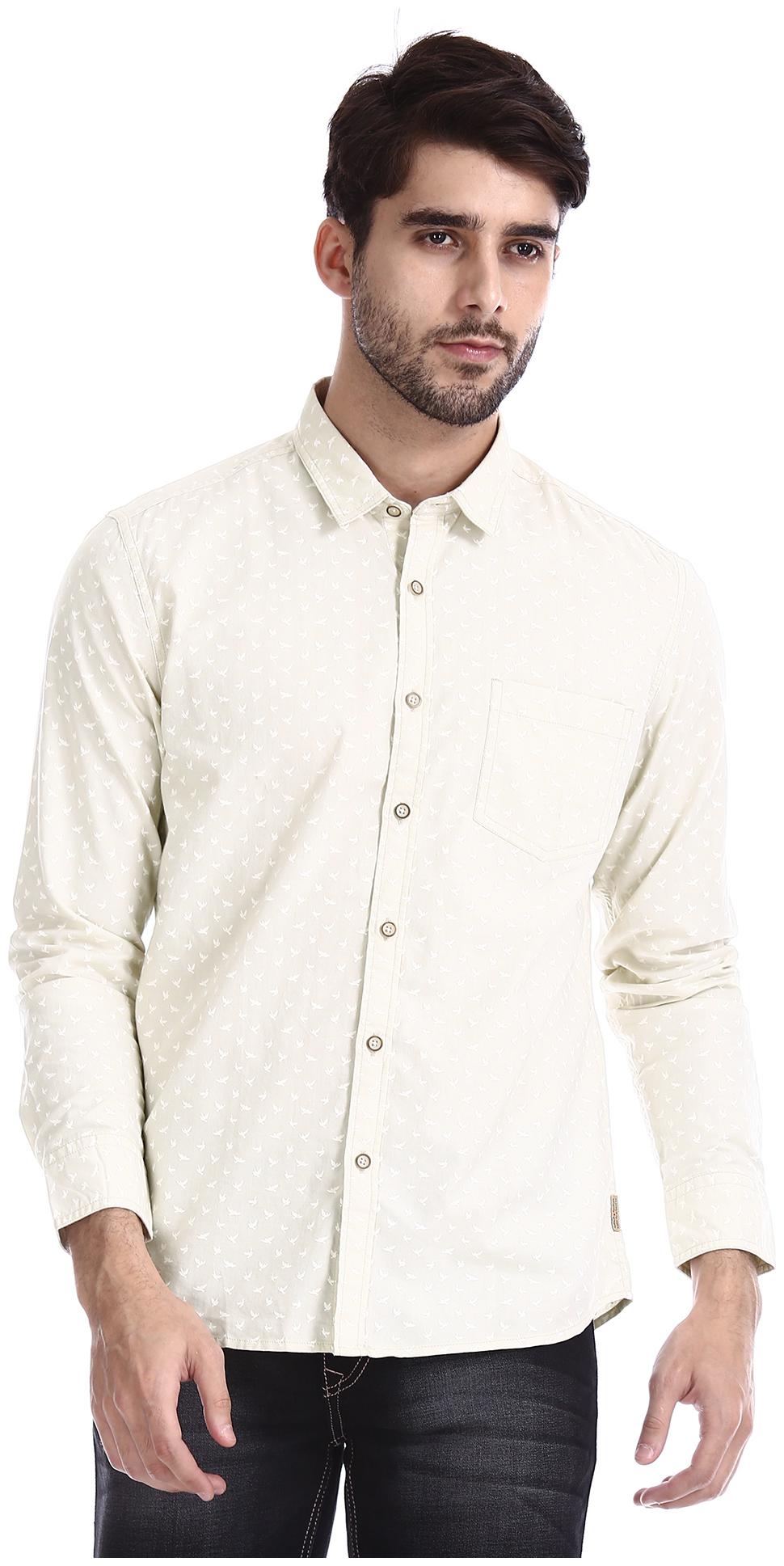 

Flying Machine Men Beige Printed Regular Fit Casual Shirt