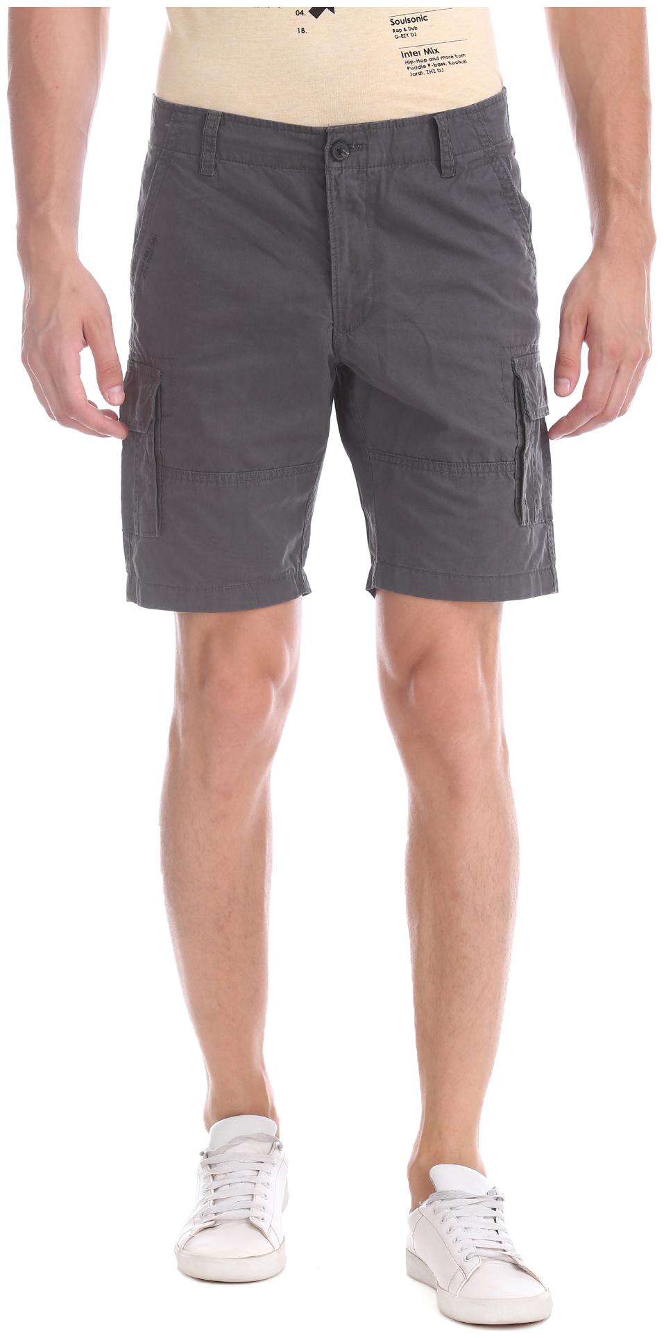 

Flying Machine Men Grey Regular Fit Regular Shorts