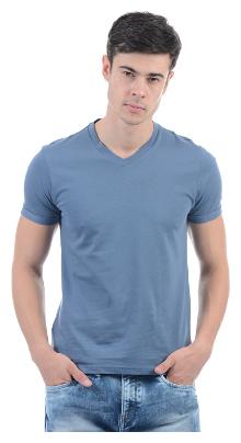 

Flying Machine Men Blue Slim fit Cotton V neck T-Shirt - Pack Of 1