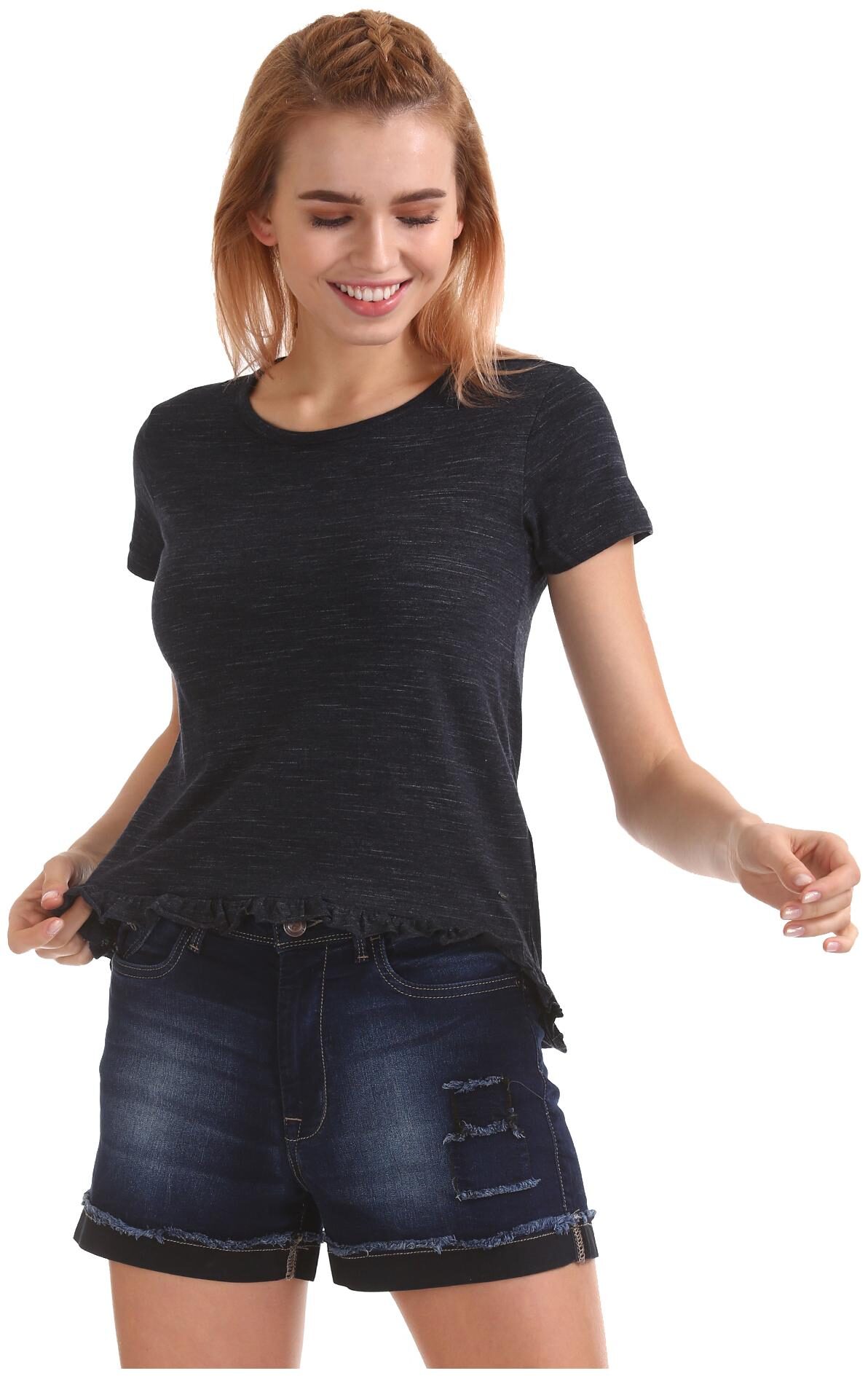 

Flying Machine Women Solid Regular top - Blue