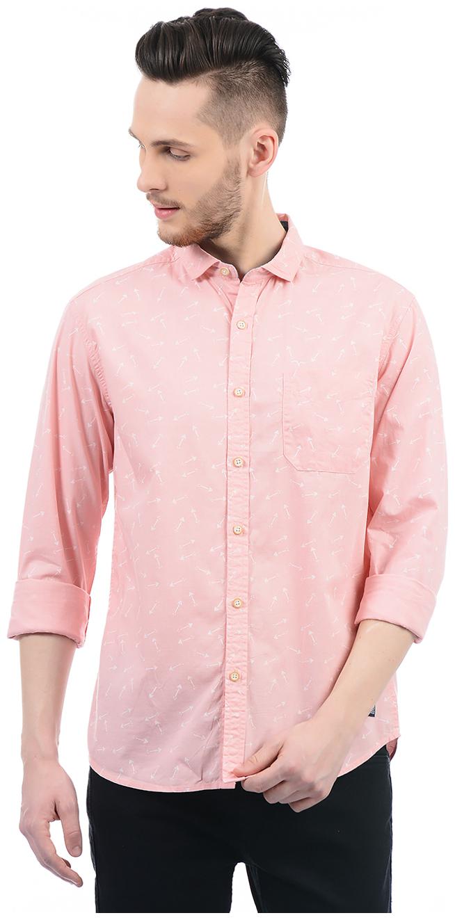 

Flying Machine Men Pink Printed Regular Fit Casual Shirt