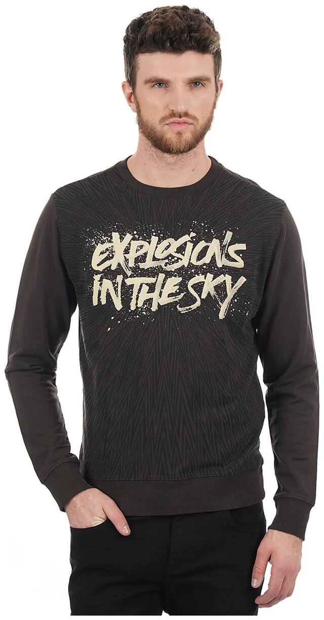 Flying Machine Men Grey Round neck Sweatshirt