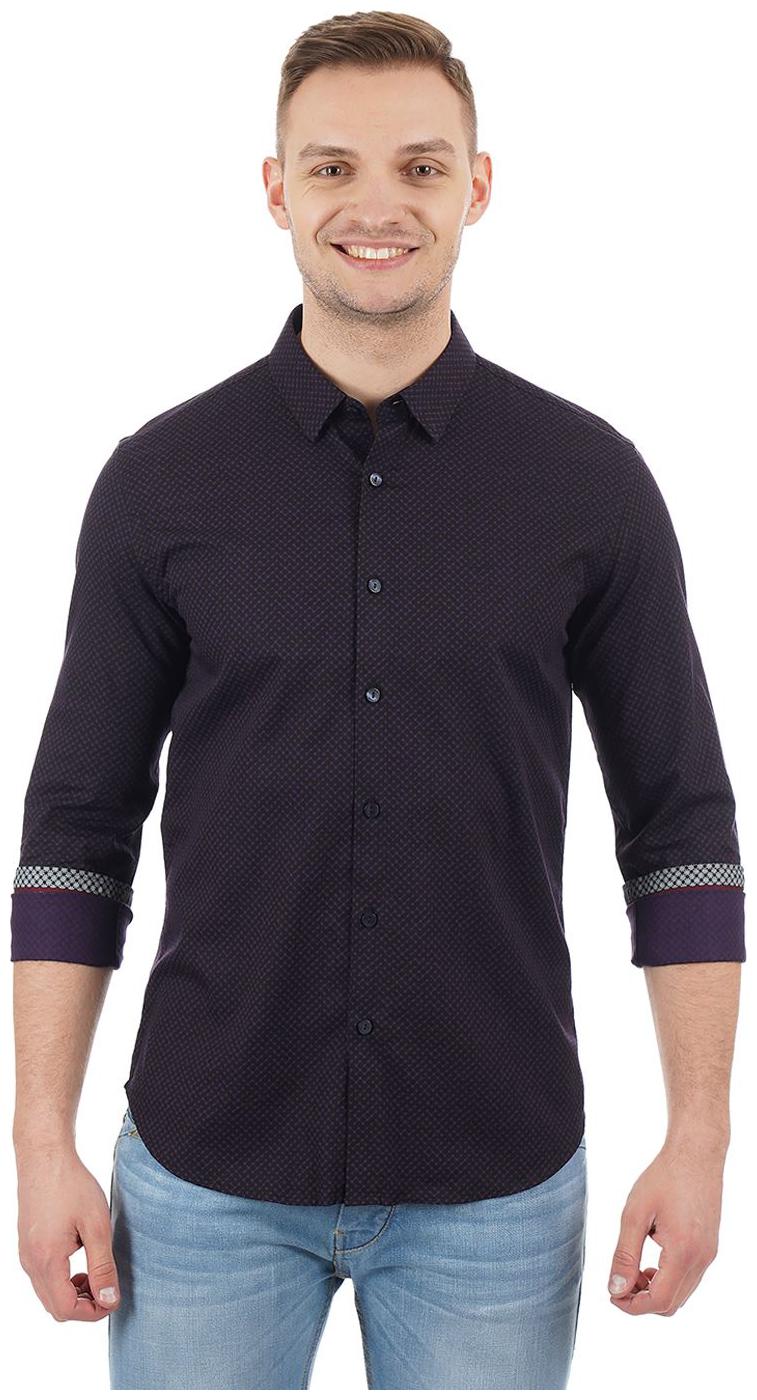 

Flying Machine Men Purple Solid Regular Fit Casual Shirt
