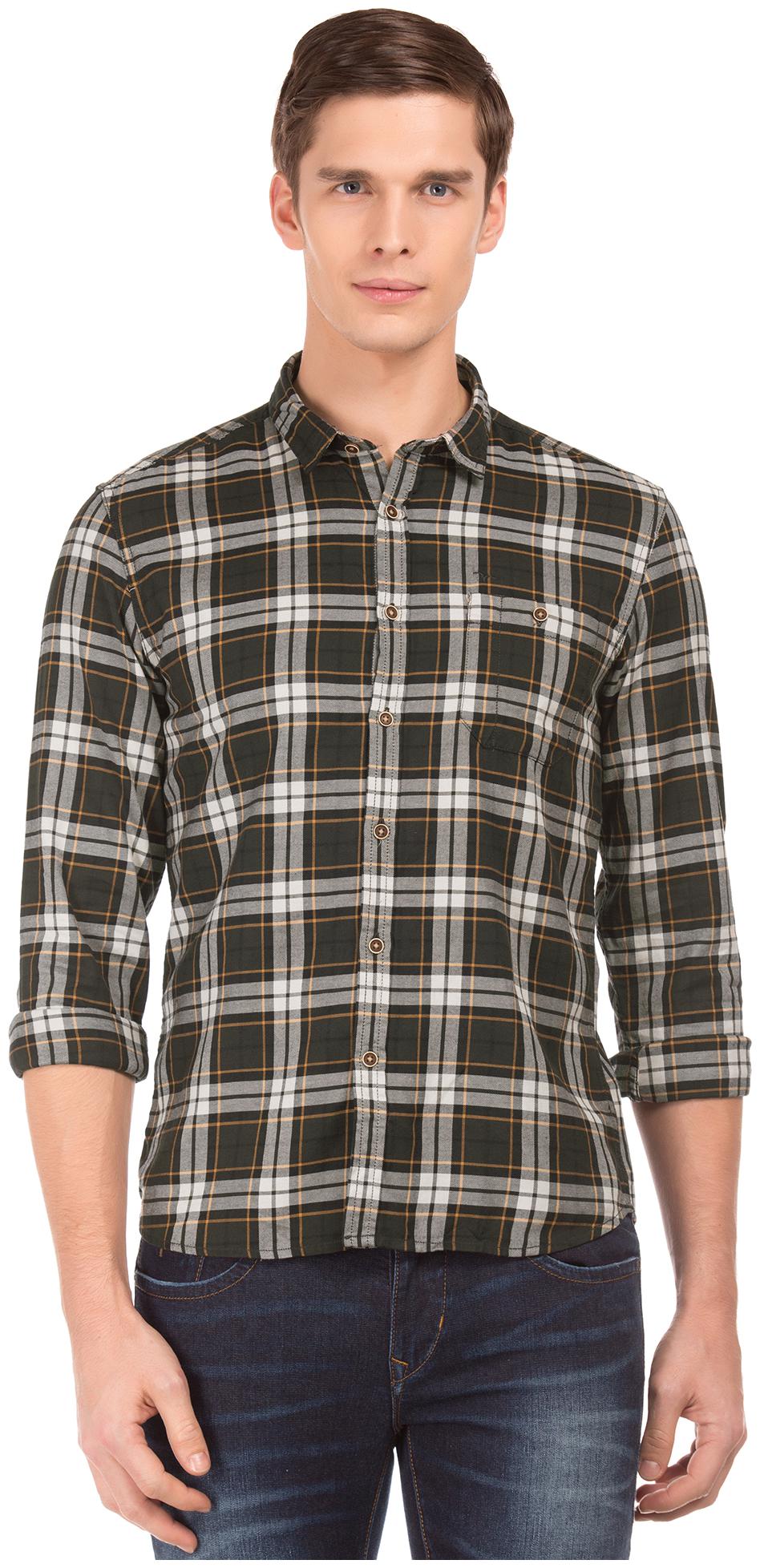 

Flying Machine Men Multi Checked Slim Fit Casual Shirt