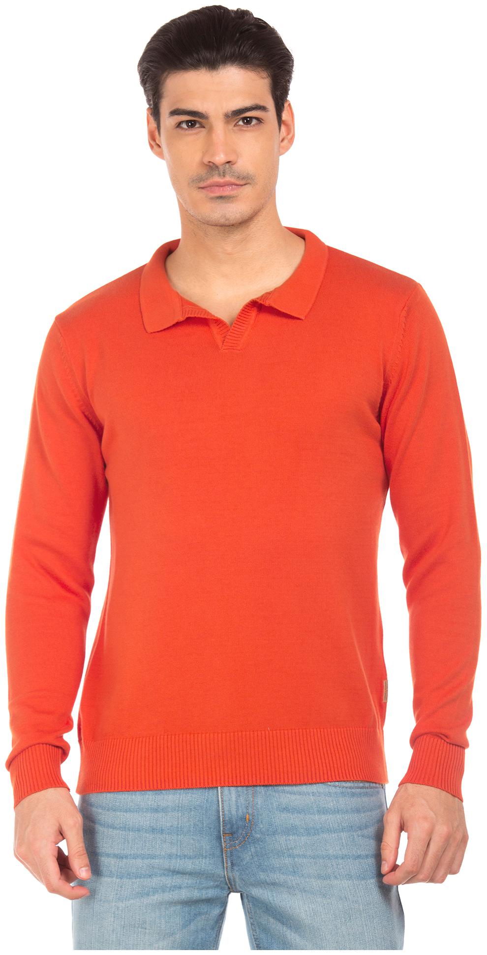

Flying Machine Men Blended Pullover Orange