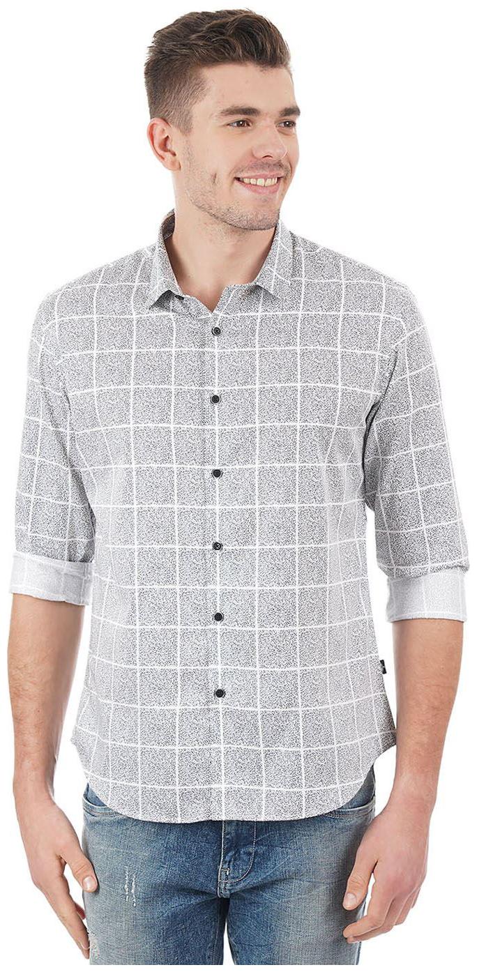 

Flying Machine Men Grey Pinstrips Regular Fit Casual Shirt