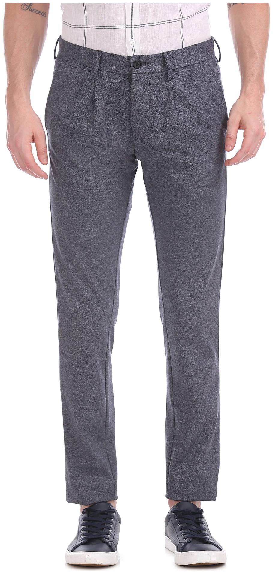 

Flying Machine Men Blue Solid Slim fit Regular trousers