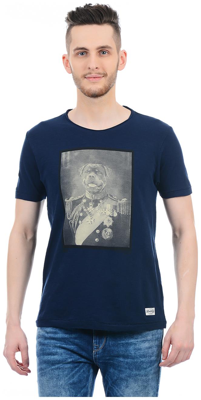 

Flying Machine Men s Round Neck Printed T-Shirt - Blue