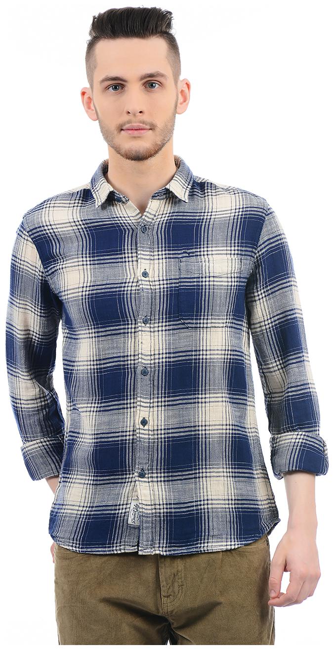 

Flying Machine Men Grey Checked Regular Fit Casual Shirt