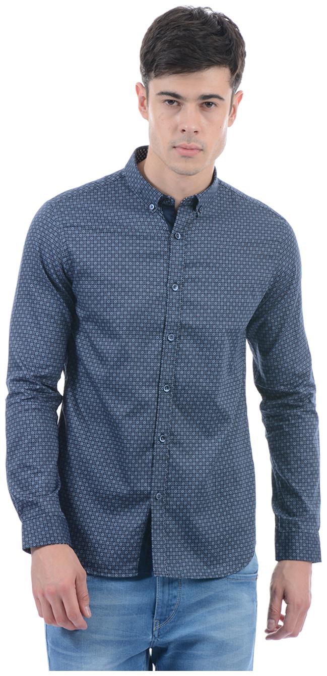 

Flying Machine Men Blue Printed Slim Fit Casual Shirt