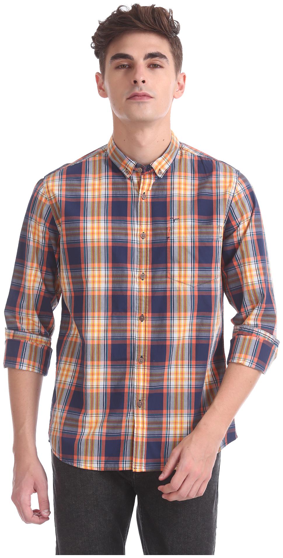 

Flying Machine Men Multi Checked Regular Fit Casual Shirt