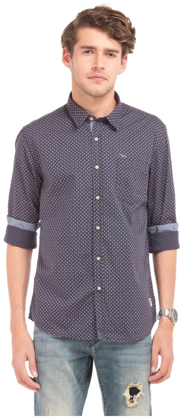 

Flying Machine Men Grey Printed Regular Fit Casual Shirt