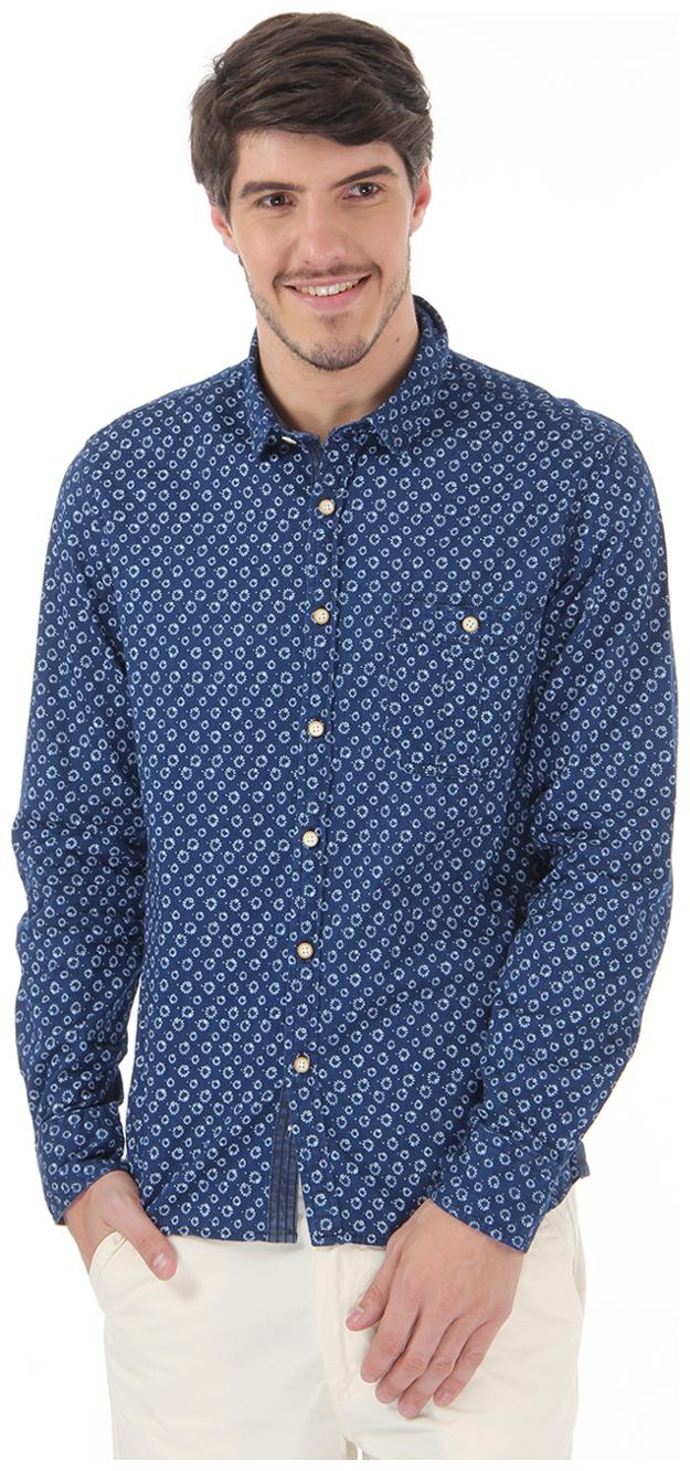 

Flying Machine Men Blue Printed Slim Fit Casual Shirt