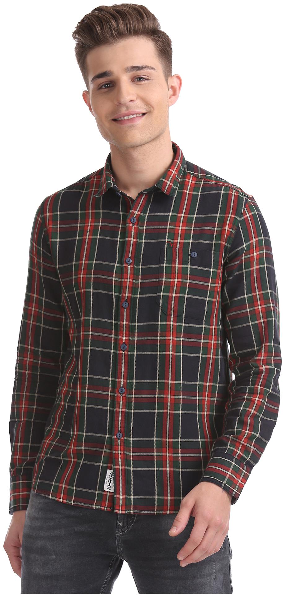 

Flying Machine Men Multi Checked Slim Fit Casual Shirt